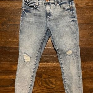 MidRise Ripped Cropped Skinny Jeans